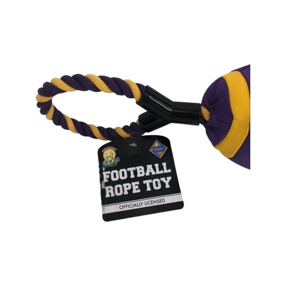 Pet Goods Dog Football Rope Toy Licensed LSU Tigers Squeaker New - Picture 2 of 5